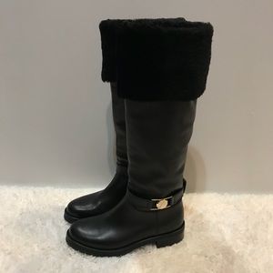 Versace Collection Women’s Black Shearling Boots
